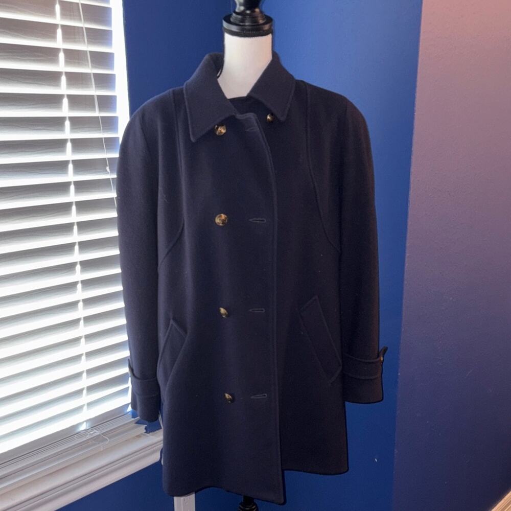 Mackintosh New England Wool Pea Coat – Navy, Size 12